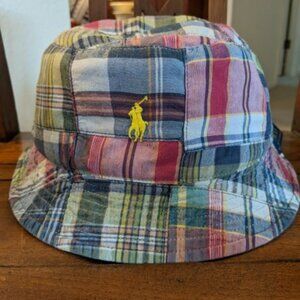 Polo by Ralph Lauren Reversible Bucket Hat in Solid & Patchwork Plaid